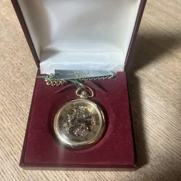 BROGUE 스켈레톤 골드 톤 회중시계 수동 와인딩 작동 가능