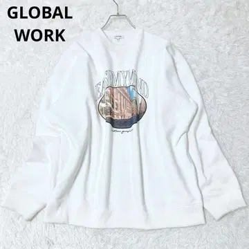 글로벌 워크 트레이닝복 맨투맨 상의 속기모 프린트 XL
