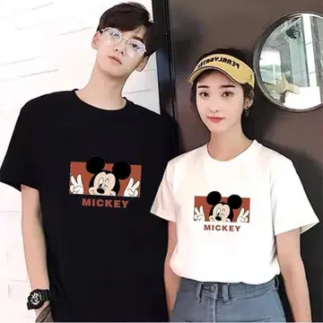 미키 프린트 반팔 티셔츠 2종 세트