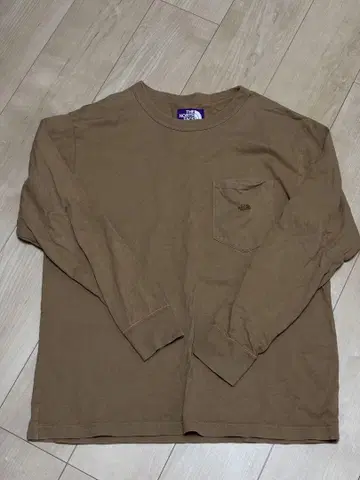 THE NORTH FACE 퍼플 라벨 브라운 긴팔 티셔츠 M 사이즈