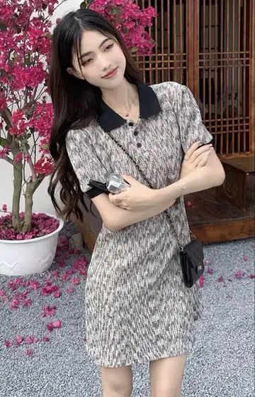아리엑 왕홍 미니 원피스 다리치 트위드 소녀나라