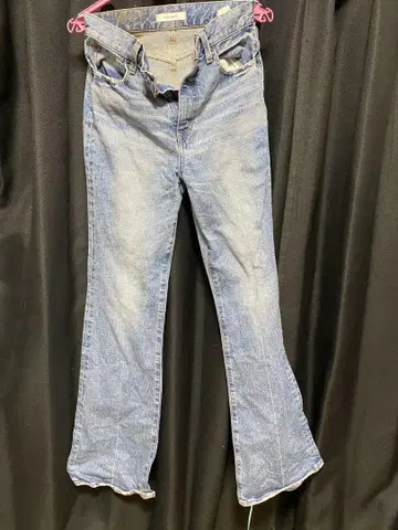 MOUSSY 라이트 블루 플레어 데님 팬츠