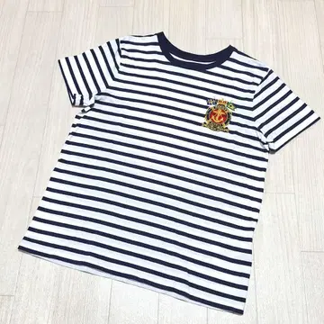 폴로 랄프 로렌 스트라이프 패턴 엠블럼 티셔츠
