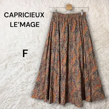 CAPRICIEUX LE'MAGE 페이즐리 무늬 롱 플레어 스커트 F