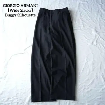 90년대 GIORGIO ARMANI 와이드 슬랙스 배기 블랙 이탈리아제