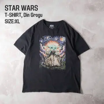 00s STAR WARS 아트 프린트 티셔츠 블랙 XL