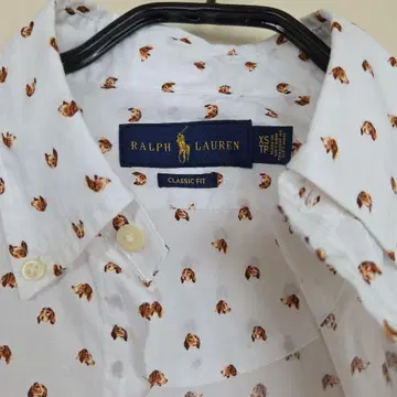 Ralph Lauren 개 프린트 셔츠 XS