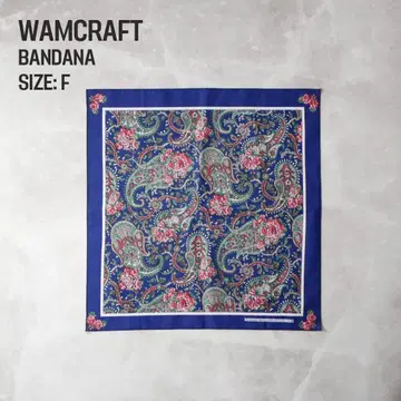 WAMCRAFT 80s USA제 페이즐리 반다나 네이비