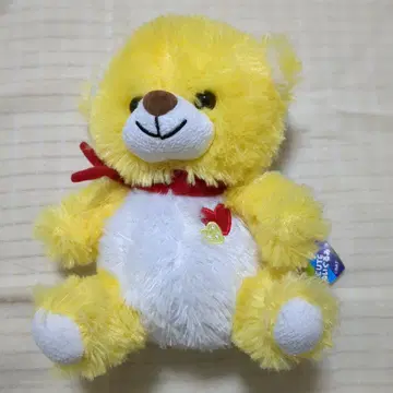 하트 베어 봉제 인형 노랑