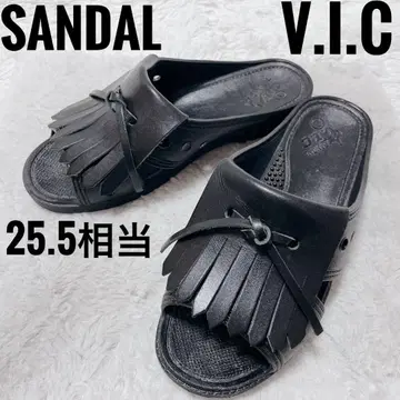 V.I.C. 블랙 샌들 25.5 상당 벤산 태슬 프린지