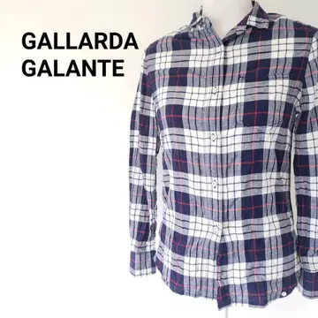 GALLARDA GALANTE 주름 가공 미니 옷깃 체크 셔츠