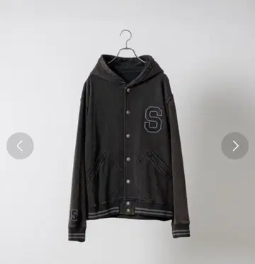 soerte 루즈 빈티지 스타디움 후디 BLK/3