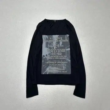 셸락 블랙 티셔츠 롱 T 00s Y2K 오빠 그런지
