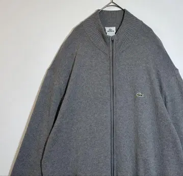 LACOSTE 라코스테 자수 로고 지퍼 업 니트 스웨터