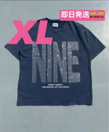 9090 NINE 로고 크리스탈 티셔츠