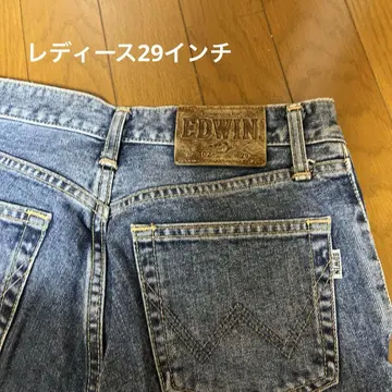 여성용 EDWIN 스트레이트 데님 29인치 블루