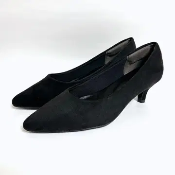 menue 펌프스 스틸레토 힐 스웨이드 블랙 23cm
