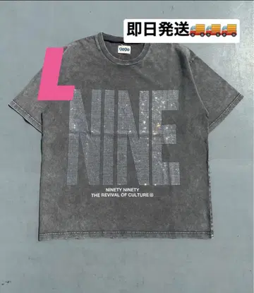 9090 NINE 로고 크리스탈 티셔츠