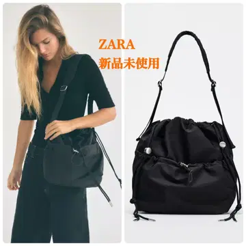 완판템 자라 나일론 복조리 백 택 포함 새상품 블랙