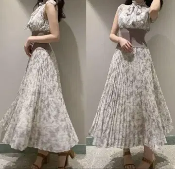 롱 원피스 SNIDEL 예쁜 포멀 레이스 리본 별도