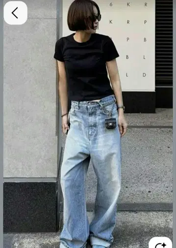 라이트 블루 데님 와이드 팬츠