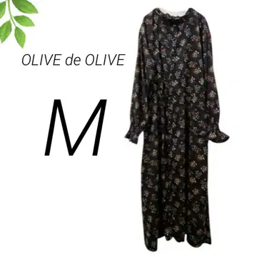 OLIVE de OLIVE 셔츠 원피스 블라우스 긴팔 블랙 올 패턴