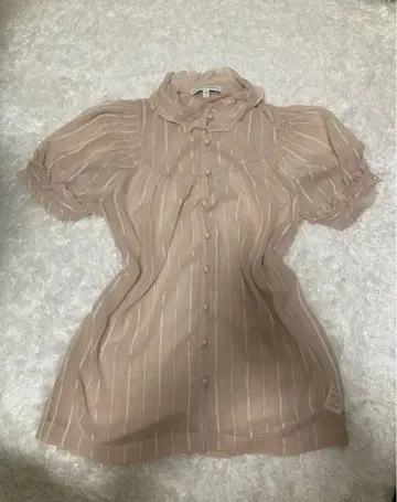 위시 페어리 그런지 블라우스 핑크 프릴 카라 부착