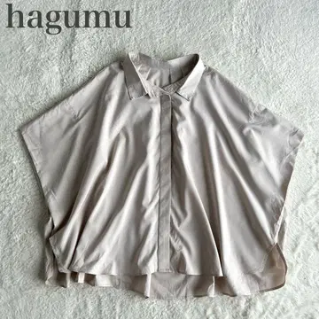 하그무 hagumu 새상품급 백 개더 비익 와이드 디자인 셔츠 블라우스