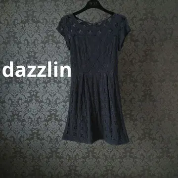 dazzlin 레이스 무릎 기장 원피스 색상 불균일 없음 네이비 S