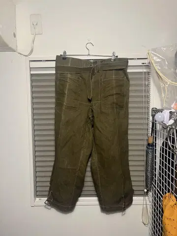 프랑스 군 모터 사이클 팬츠 올 린넨 메탈 버튼