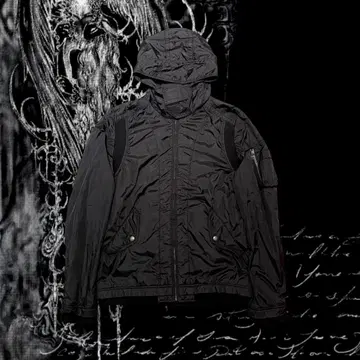 ALPHA INDUSTRIES L 블랙 y2k 나일론 자켓 후드티