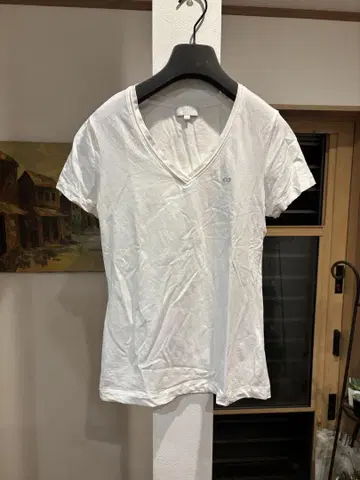 ESCADA SPORT 큐빅 로고 V넥 스트레치 티셔츠