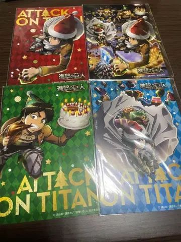 진격의 거인 로손 오리지널 크리스마스 카드 4종 세트