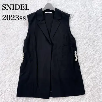 SNIDEL 스나이델 롱 펄 베스트 2023 블랙