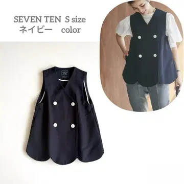 SEVEN TEN 세븐텐 스캘럽 베스트 베스트 네이비 베스트