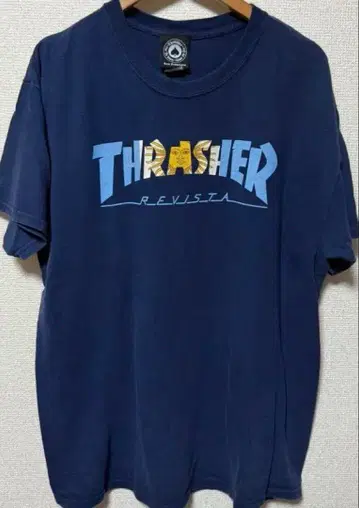 트레셔 THRASHER 티셔츠 아르헨티나 스케이트보드 L 네이비