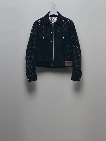마스22AW 플라워컷 가죽 트럭커 재킷