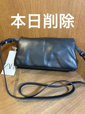 미사용 택 포함 자라 천연 가죽 크로스 바디 백 숄더백