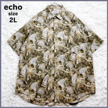 ECHO 에코 보타니컬 무늬 셔츠 알로하 셔츠 빈티지 2L