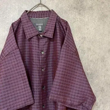 00S 반팔 패턴 셔츠 레이온 남성용 2XL 구제 의류 개성파