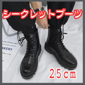 통굽 부츠 남성용 키높이 신발 블랙 가죽 부츠 신발