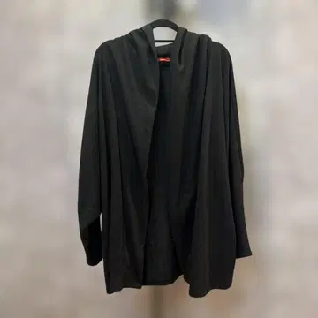 Papillonner 후드 부착 롱 가디건 블랙
