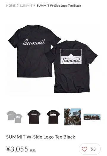 SUMMIT W-Side Logo Tee Black (M 사이즈)