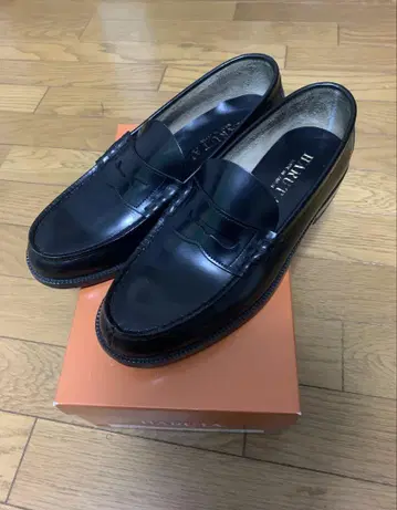HARUTA 블랙 로퍼 27.5 EE 천연 가죽 모델