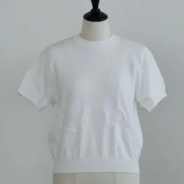 오오가 OHGA 마가렛 니트 썸머 니트 티셔츠 오가 화이트