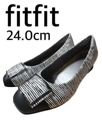 fitfit 스트라이프 패턴 플랫슈즈 24.0cm