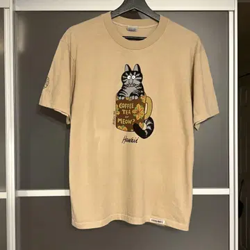 80~90년대 크리반 캣 KONA Coffee DYE 티셔츠