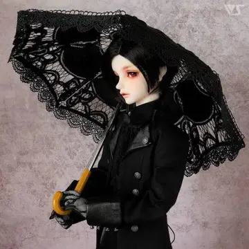 인형용 레이스 양산 블랙 인형 보크스
