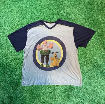 월레스와 그루미트 90년대 후반 티셔츠 블루 XL