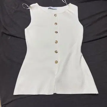 자라 슬리브리스 튜닉 S 아이보리